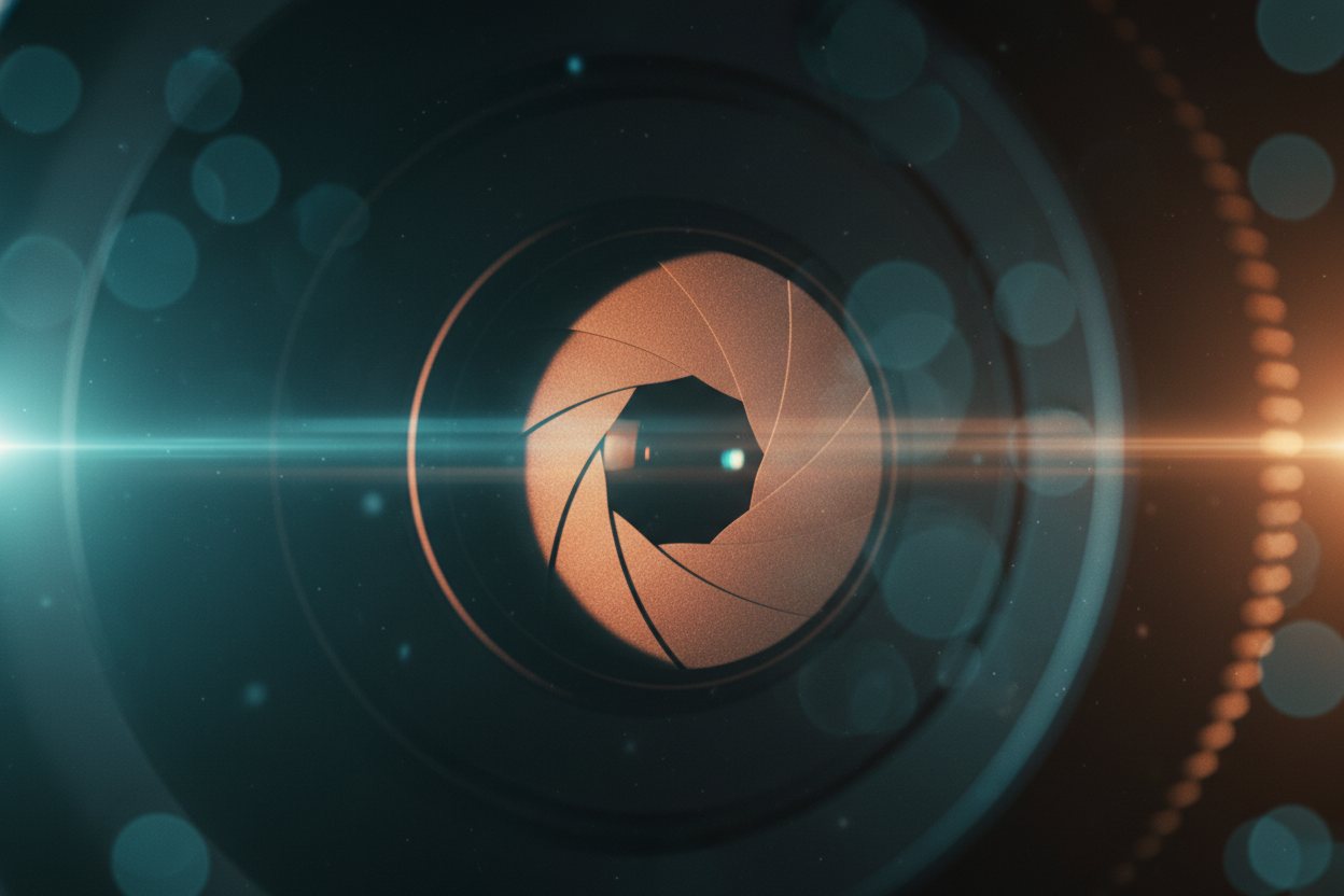 An editing suite with a color-graded teal and orange timeline on screen.